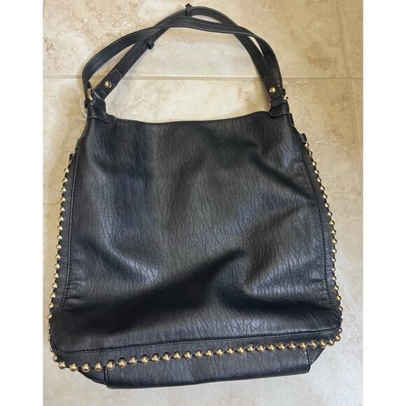 Jessica Simpson NEW Camille black gold metal beads boho shoulder bag purse - Picture 2 of 10